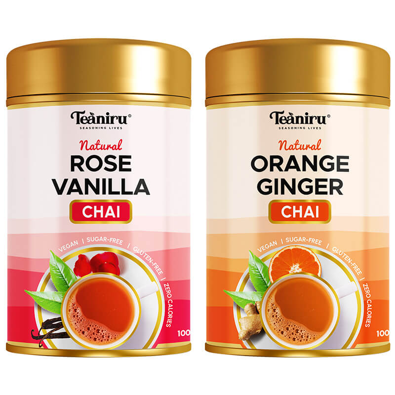 Lemon Ginger Black Tea -Rose vanilla, Orange ginger