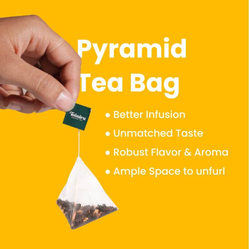 Lemon Ginger Black Tea pyramid tea bag